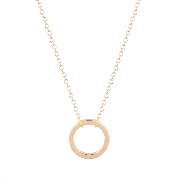 Simple Circle Gold Pendant Necklace - Picture 2 of 4